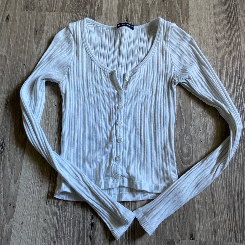 Brandy Melville White Button Down Top